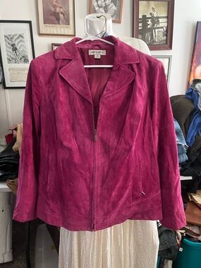 Preston & York Fuchsia Suede Zip-Front Jacket